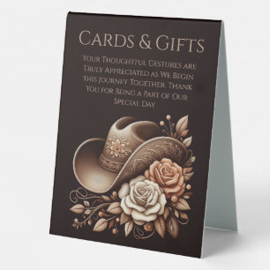 Wedding Cards & Gifts Sign-Cowgirl Hat