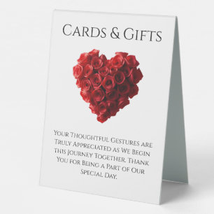 Wedding Cards & Gifts Sign-Heart Shaped Red Roses-