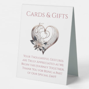 Wedding Cards & Gifts Sign- Modern Pink Heart