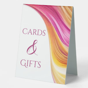 Wedding Cards & Gifts Sign-Pink Orange Yellow-