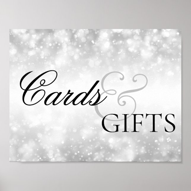 Wedding Cards & Gifts Silver Shimmer Lights Poster (Front)