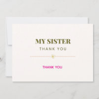 Wedding cards -thank you my sister