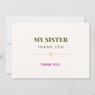 Wedding cards -thank you my sister