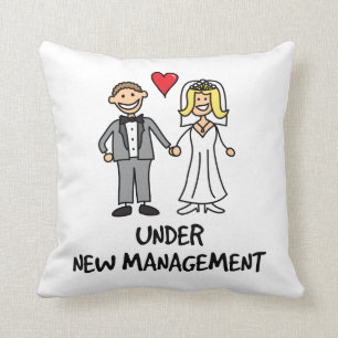 Wedding Cartoon - Under New Management Cushion