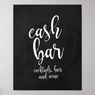 Wedding Cash Bar Chalkboard 8x10 Sign