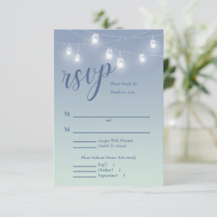 Wedding Casual Theme Soft Blue and White RSVP Card