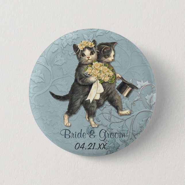 Wedding Cats 6 Cm Round Badge (Front)