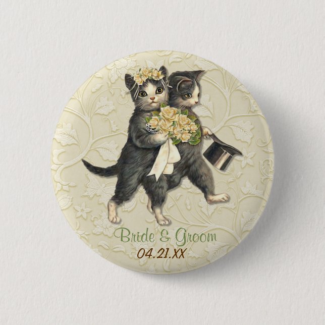 Wedding Cats 6 Cm Round Badge (Front)