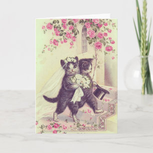 Wedding Cats Blank Customizable Card