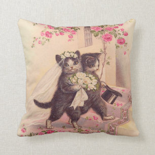 Wedding Cats Bride and Groom Cushion