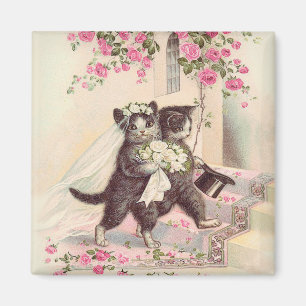 Wedding Cats Bride and Groom Magnet