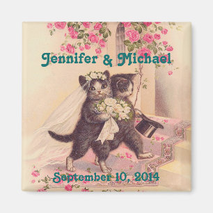 Wedding Cats Bride and Groom Save the Date Magnet