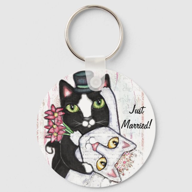 Wedding Cats Key Chain (Front)