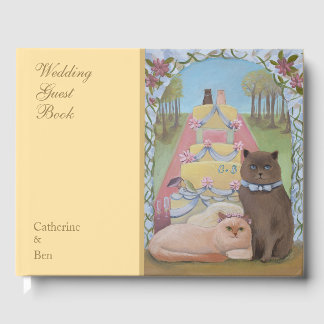 Wedding Cats Yellow 10.5" x 8.25" Guest Book