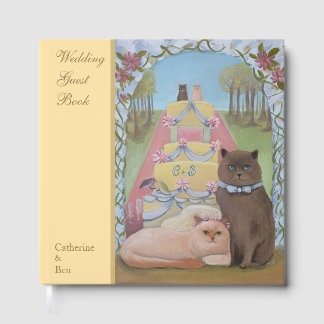 Wedding Cats Yellow "12 x 12" Guest Book
