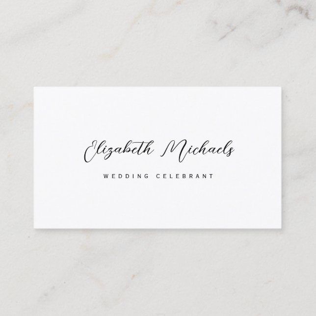 Wedding Celebrant clean minimalist Business Card (Back)