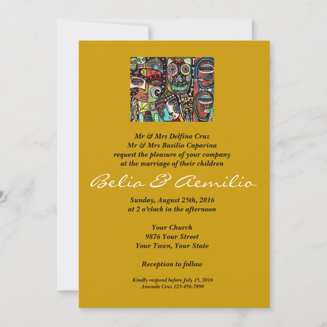 Wedding - Celebrate Life Mexican Couple Invitation (Front)