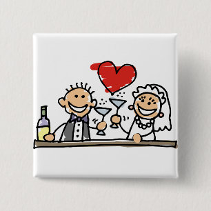 Wedding Celebration 15 Cm Square Badge