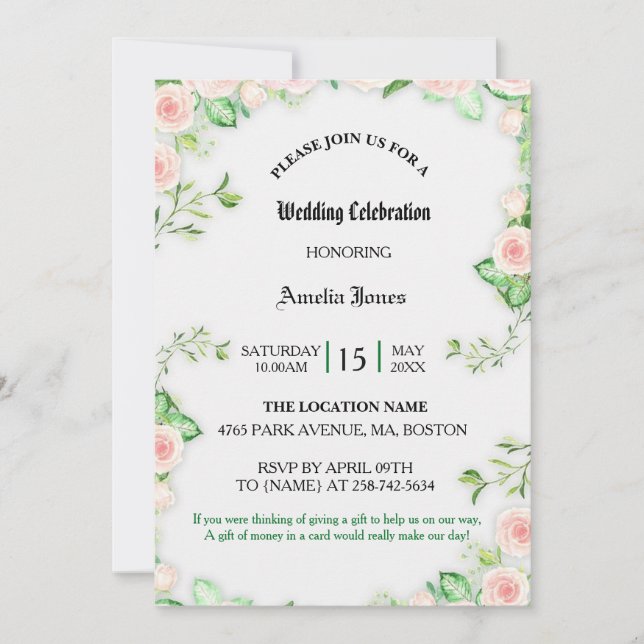 Wedding Celebration Invite (Front)