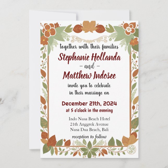 Wedding Celebration Is Triumph of Love and Joy -  Invitation (Front)