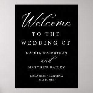 Wedding Celebration Modern Script Welcome Poster