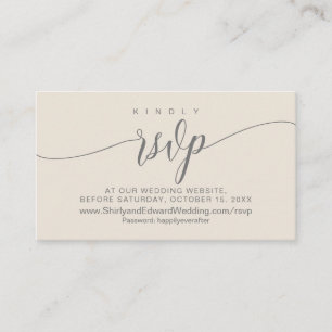 Wedding Celebration Online RSVP, Modern Enclosure Card