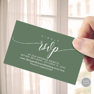 Wedding Celebration Online RSVP, Modern Enclosure Card