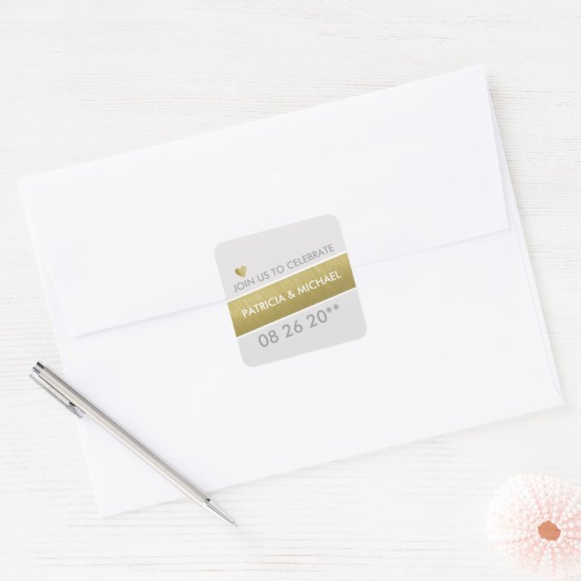 Wedding Celebration  Square Sticker (Envelope)