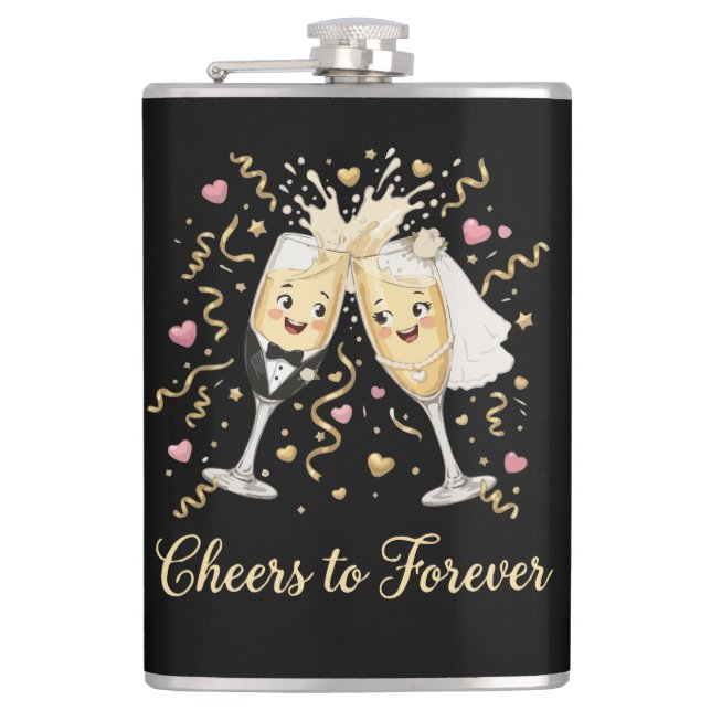 Wedding Celebration Toast Hip Flask (Front)