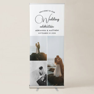 Wedding Celebration Welcome Script Photo Retractable Banner