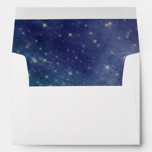 Wedding Celestial Star Night Navy Envelope