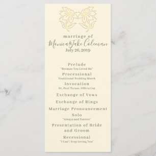 Wedding Ceremony Classic Itinerary Programme