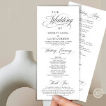 Wedding Ceremony, Classy Elegance Dark Grey Programme<br><div class="desc">Elegant Classy, Wedding Ceremony Program in 4x9 inches (long) card. It is designed with scroll accent that can be personalised with custom/ personalised text for your bridal party, ceremony details, memorial notes and thank you message. If you are looking for other program card types and sizes, please search through our...</div>