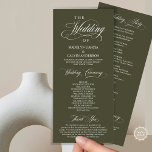 Wedding Ceremony, Classy Elegance Dusty Blue Programme<br><div class="desc">Elegant Classy, Wedding Ceremony Program in 4x9 inches (long) card. It is designed with scroll accent that can be personalised with custom/ personalised text for your bridal party, ceremony details, memorial notes and thank you message. If you are looking for other program card types and sizes, please search through our...</div>