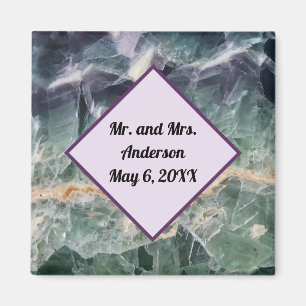 Wedding Ceremony Favour Fluorite Gem Photo Memento Magnet