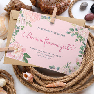 Wedding Ceremony Flower Girl Invitation Card 