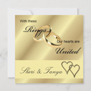 Wedding Ceremony Invitation Gold Rings