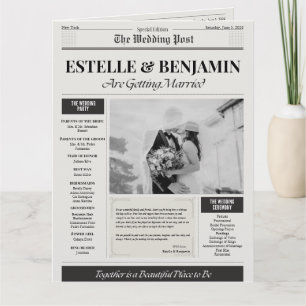 Wedding Ceremony Newspaper Program Card