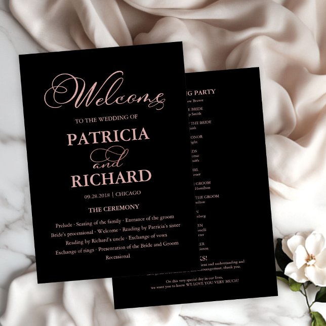 Wedding Ceremony Order of Service Elegant Program Programme (Creator Uploaded)