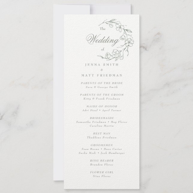 Wedding Ceremony Program (Front)