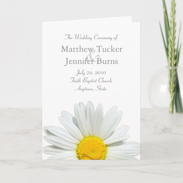 Wedding Ceremony Program and Order of Service Card (Front)