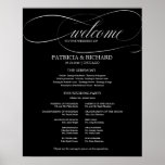 Wedding Ceremony Program Board Black And White Poster<br><div class="desc">An elegant,  classy script wedding ceremony program. Easy to customise the colour and wording. Please feel free to contact me if you need artwork customisation or custom design. PLEASE NOTE: For assistance on orders,  shipping,  product information,  etc.,  contact Zazzle Customer Care directly https://help.zazzle.com/hc/en-us/articles/221463567-How-Do-I-Contact-Zazzle-Customer-Support-.</div>