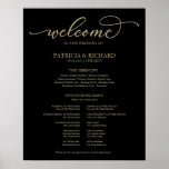 Wedding Ceremony Program Gold Script Black Sign<br><div class="desc">Wedding Ceremony Program Gold Script Black Sign</div>