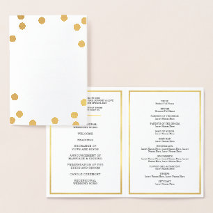 WEDDING CEREMONY PROGRAM large polka dot