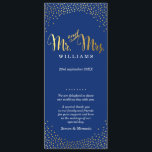 WEDDING CEREMONY PROGRAM mini gold confetti navy Programme<br><div class="desc">NOTE - the gold foil confetti look is a printed picture A super stylish flat CEREMONY PROGRAM design for your WEDDING. Wow your friends and family with this little number ;DSetup as a template it is simple for you to add your own details, or hit the customise button and you...</div>