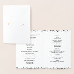 WEDDING CEREMONY PROGRAM stylish mr & mrs confetti