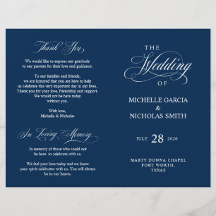 Wedding Ceremony Programs, Classic Elegance Black