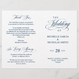Wedding Ceremony Programs, Classic Elegance Black