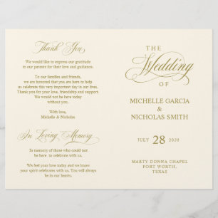 Wedding Ceremony Programs, Classic Elegance Black