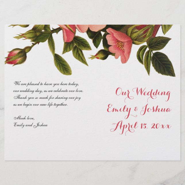 Wedding Ceremony Template Floral Program Flyer (Front)
